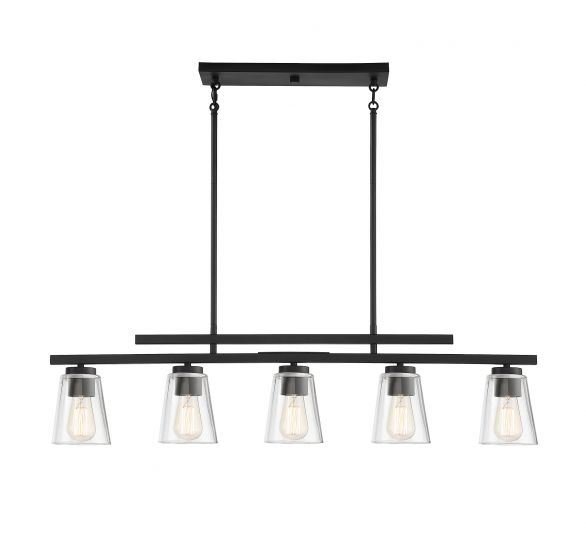Calhoun 5-Light Linear Chandelier in Matte Black