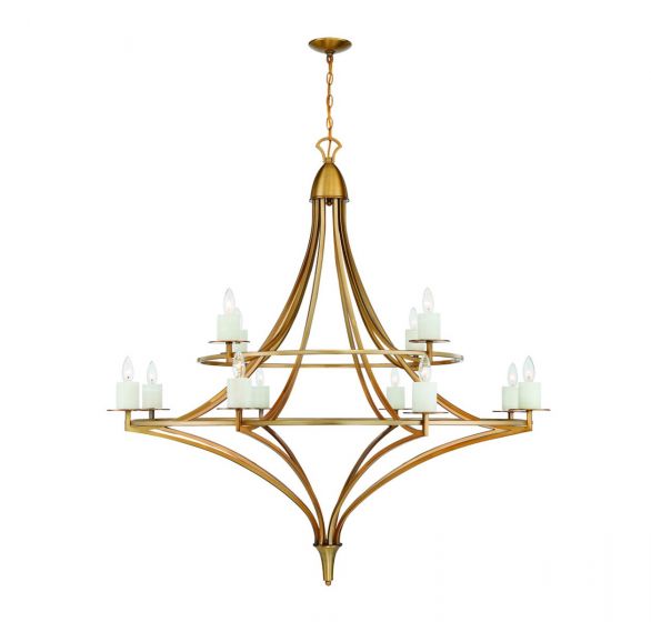 Director 12-Light Chandelier in Warm Brass