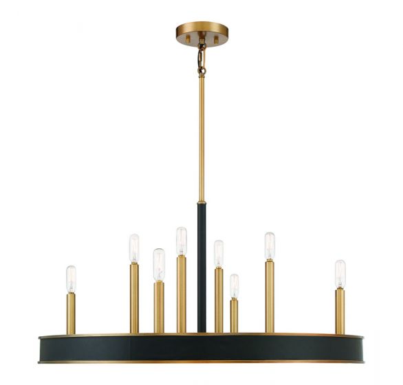 Chaucer 8-Light Chandelier in Warm Brass