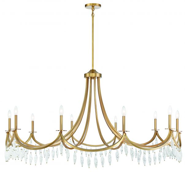 Kameron 10-Light Chandelier in Warm Brass