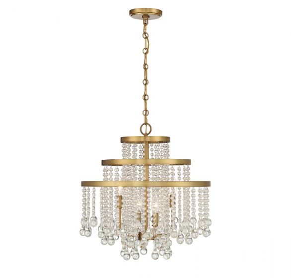 Luna 4-Light Chandelier in Warm Brass