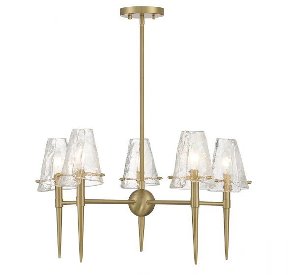 Shellbourne 5-Light Chandelier in Warm Brass