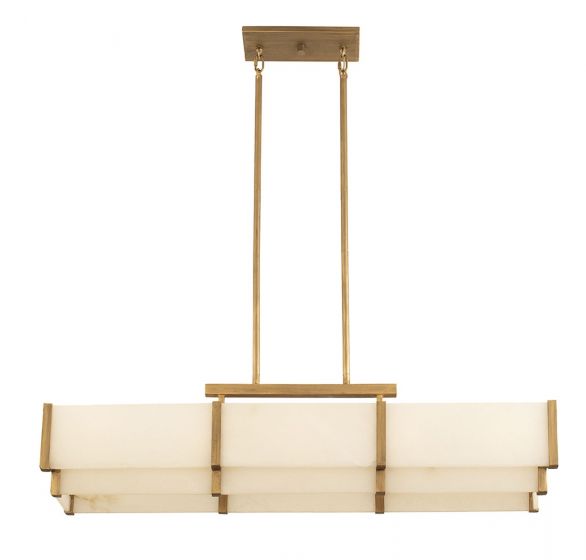 Orleans 5-Light Linear Chandelier in Distressed Gold