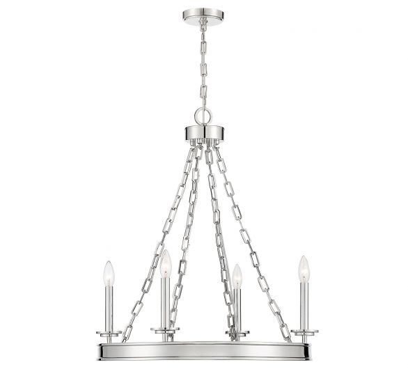 Seville 4-Light Chandelier in Polished Nickel