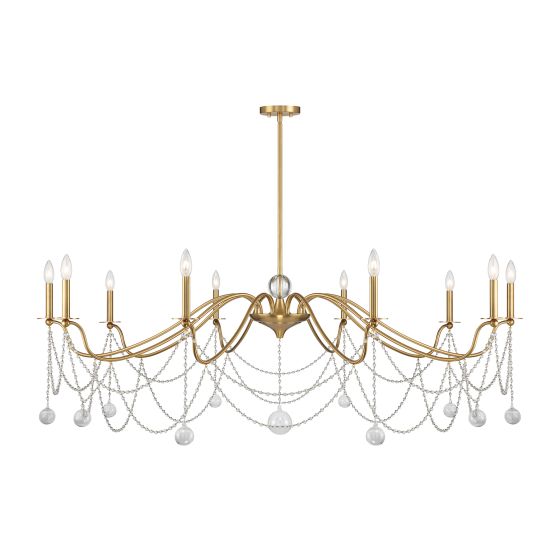 Mariposa 10-Light Chandelier in Warm Brass