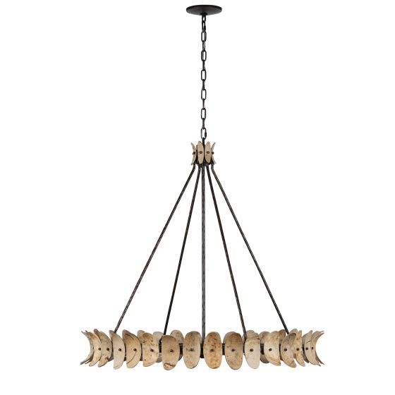 Monarch 8-Light Chandelier in Champagne Mist with Coconut Shell by Breegan Jane