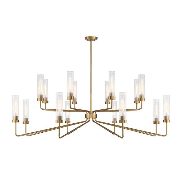 Baker 16-Light Chandelier in Warm Brass