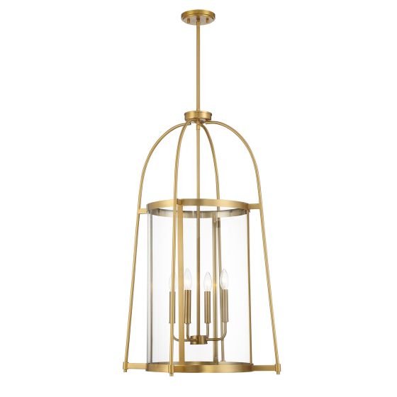 Rosedale 4-Light Pendant in Warm Brass
