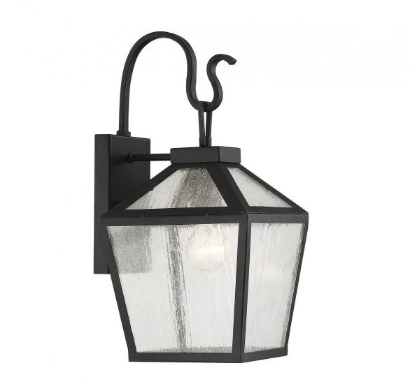 Woodstock 1-Light Outdoor Wall Lantern in Black