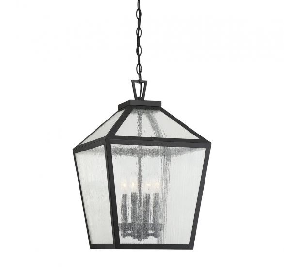 Woodstock 4-Light Outdoor Hanging Lantern in Black