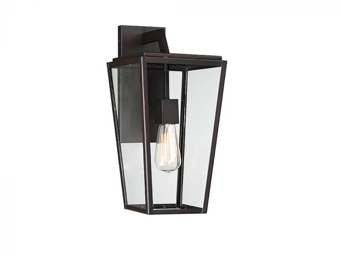 Milton 1-Light Outdoor Wall Lantern in English Bronze