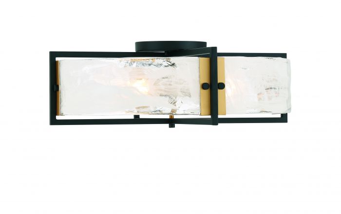 Hayward 4-Light Ceiling Light in Matte Black with Warm Brass Accents