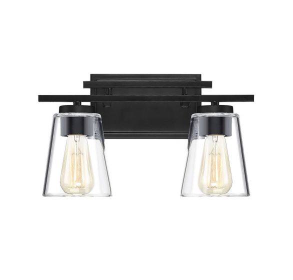 Calhoun 2-Light Bathroom Vanity Light in Black