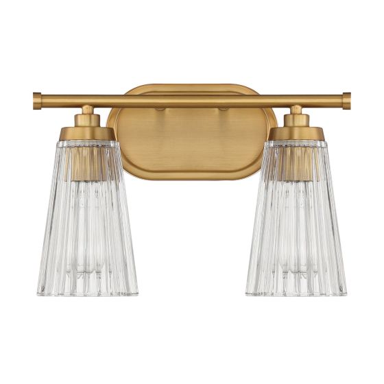 Chantilly 2-Light Bathroom Vanity Light in Warm Brass