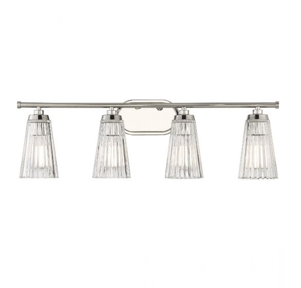 Chantilly 4-Light Bathroom Vanity Light in Polished Nickel