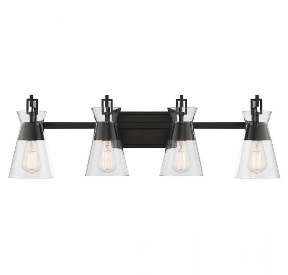 Lakewood 4-Light Bathroom Vanity Light in Matte Black
