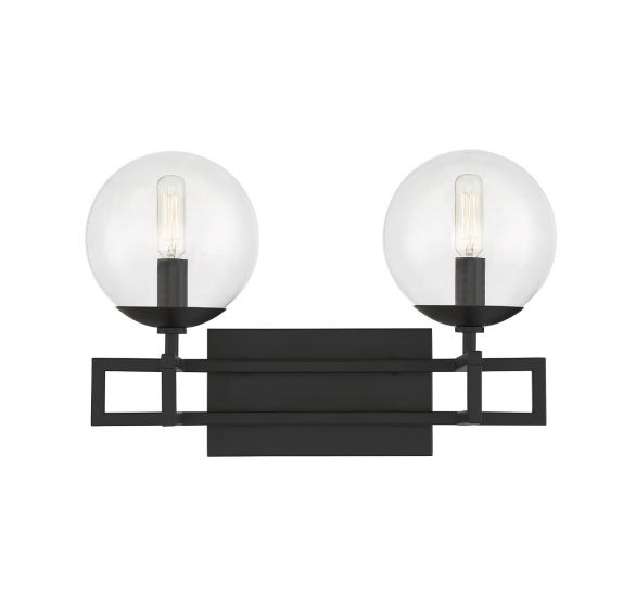 Crosby 2-Light Bathroom Vanity Light in Matte Black