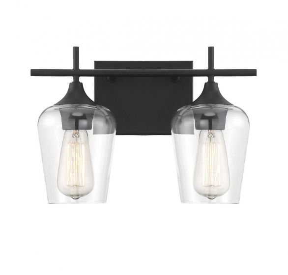 Octave 2-Light Bathroom Vanity Light in Black