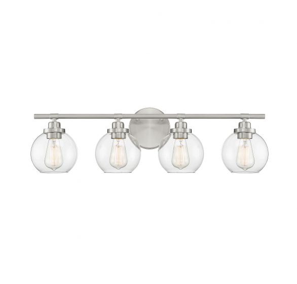 Carson 4-Light Bathroom Vanity Light in Satin Nickel