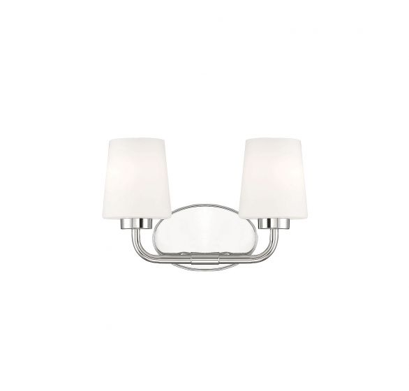 Capra 2-Light Bathroom Vanity Light in Polished Nickel