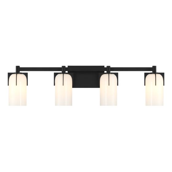 Caldwell 4-Light Bathroom Vanity Light in Matte Black
