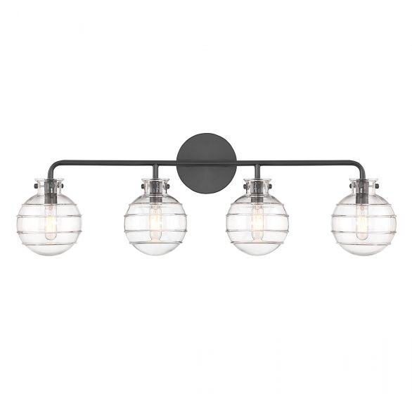 Mason 4-Light Bathroom Vanity Light in Matte Black