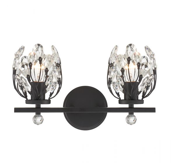 Moreno 2-Light Bathroom Vanity Light in Matte Black