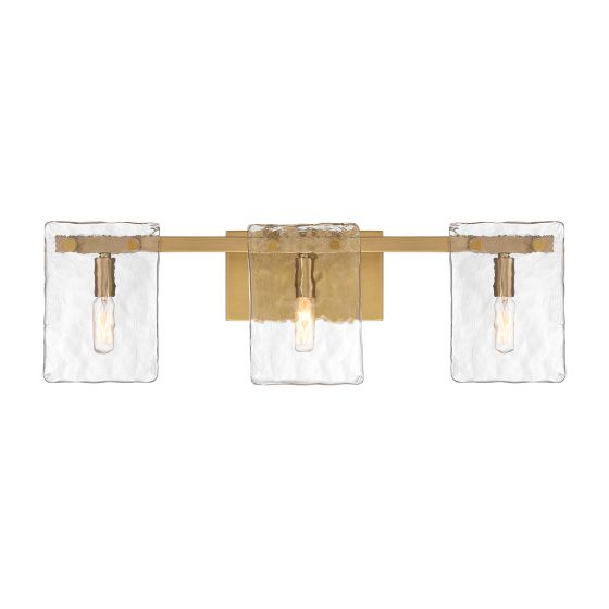 Genry 3-Light Bathroom Vanity Light in Warm Brass