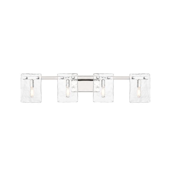 Genry 4-Light Bathroom Vanity Light in Polished Nickel