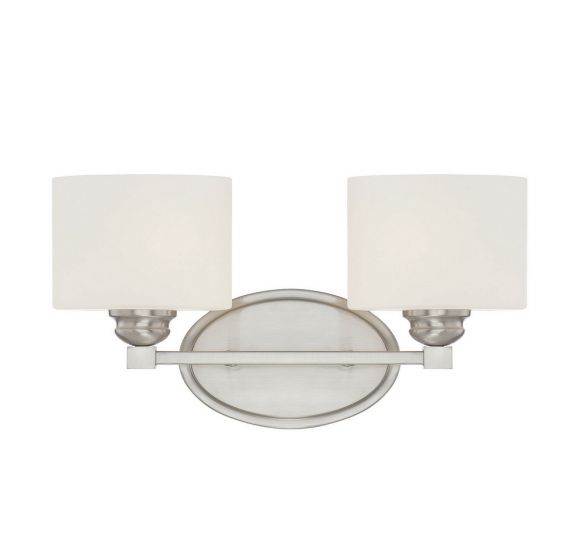 Kane 2-Light Bathroom Vanity Light in Satin Nickel
