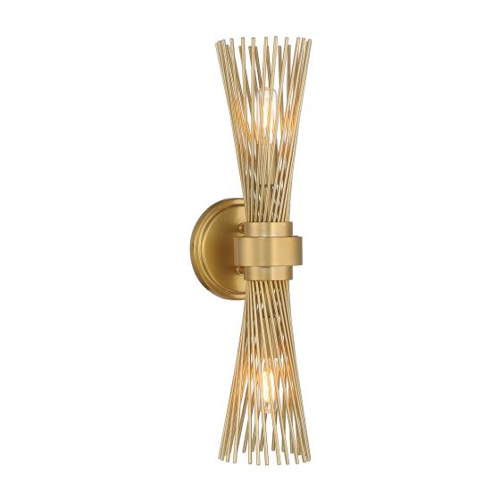 Longfellow 2-Light Wall Sconce in Burnished Brass