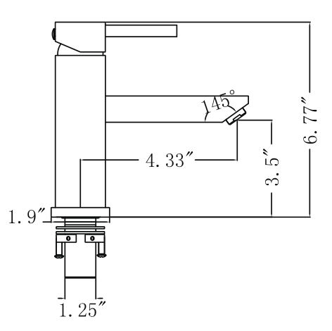 ZY6001-GB Legion Furniture Single Hole Single Handle Bathroom Faucet with Drain Assembly