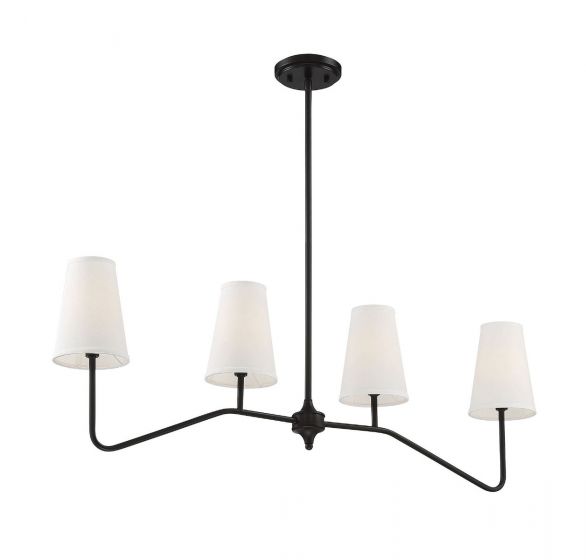 4-Light Linear Chandelier in Oil Rubbed Bronze