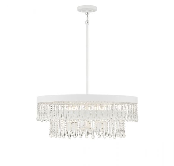 6-Light Pendant in Bisque White