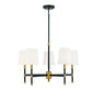 Brody 5-Light Chandelier in Matte Black with Warm Brass Accents