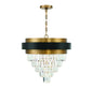 Marquise 4-Light Chandelier in Matte Black with Warm Brass Accents