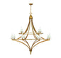 Director 12-Light Chandelier in Warm Brass