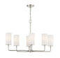 Powell 6-Light Linear Chandelier in Polished Nickel