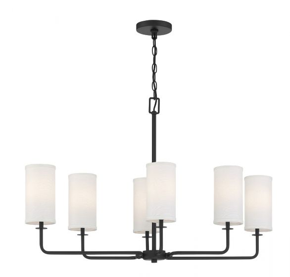 Powell 6-Light Linear Chandelier in Matte Black