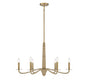 Cannon 6-Light Chandelier in Warm Brass and Rope