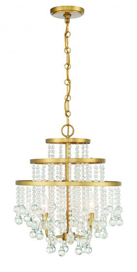Luna 3-Light Mini Chandelier in Warm Brass