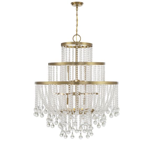 Luna 15-Light Chandelier in Warm Brass