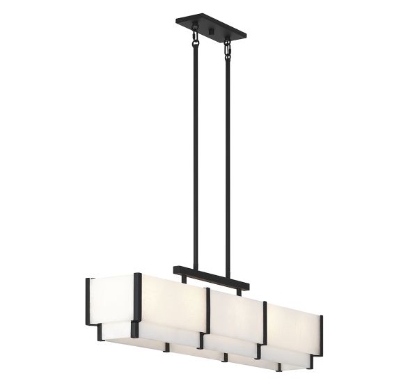 Orleans 5-Light Linear Chandelier in Black Cashmere