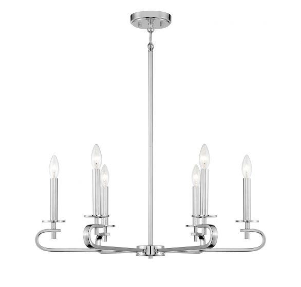 Torino 6-Light Chandelier in Polished Nickel