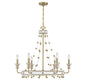 Iris 6-Light Chandelier in White with Warm Brass Accents
