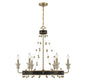 Iris 6-Light Chandelier in Matte Black with Warm Brass Accents