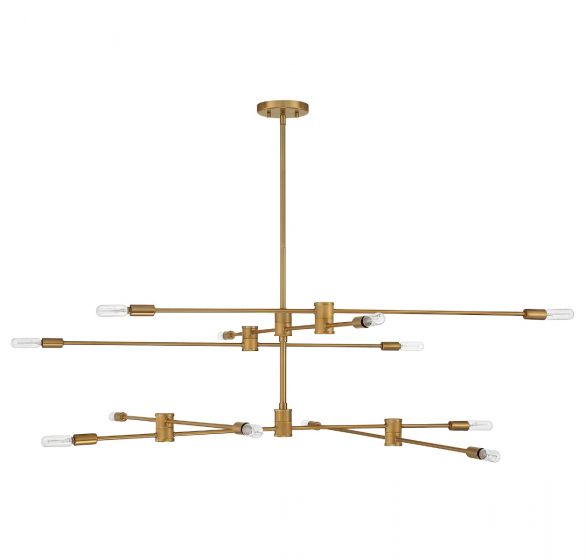 Lyrique 12-Light Chandelier in Warm Brass