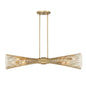 Longfellow 6-Light Linear Chandelier in Burnished Brass