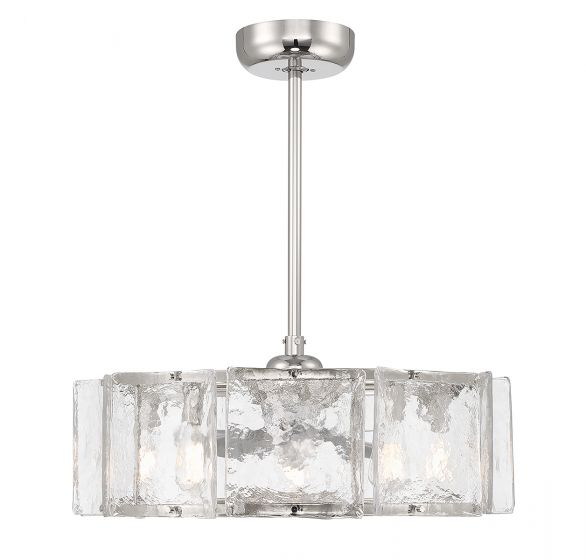 Genry 5-Light LED Fan D'Lier in Polished Nickel