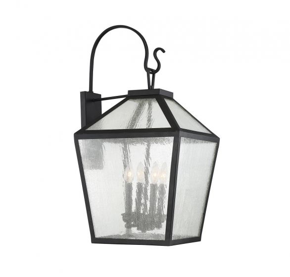 Woodstock 4-Light Outdoor Wall Lantern in Black